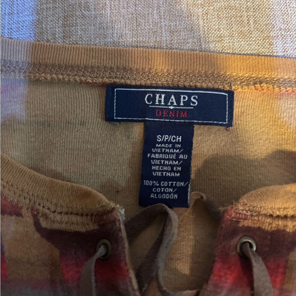 Chaps Multicolor Lace-Up Top - Picture 2 of 2